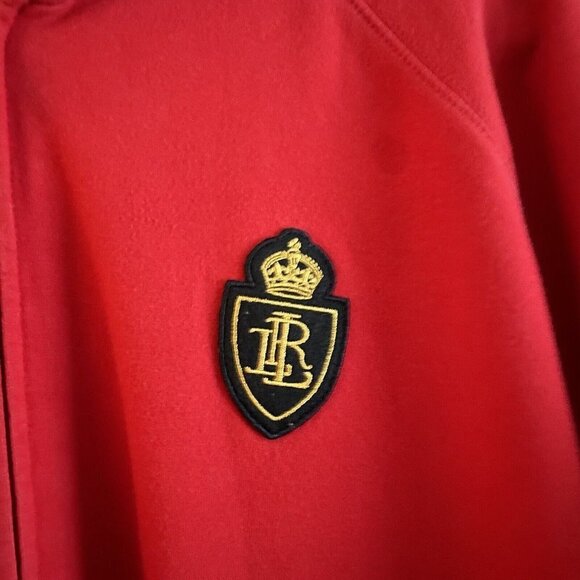Lauren Ralph Lauren Wmn XXL Red W/Crest Logo Stripe Sleeve Full ZIP Track Jacket - Picture 5 of 9